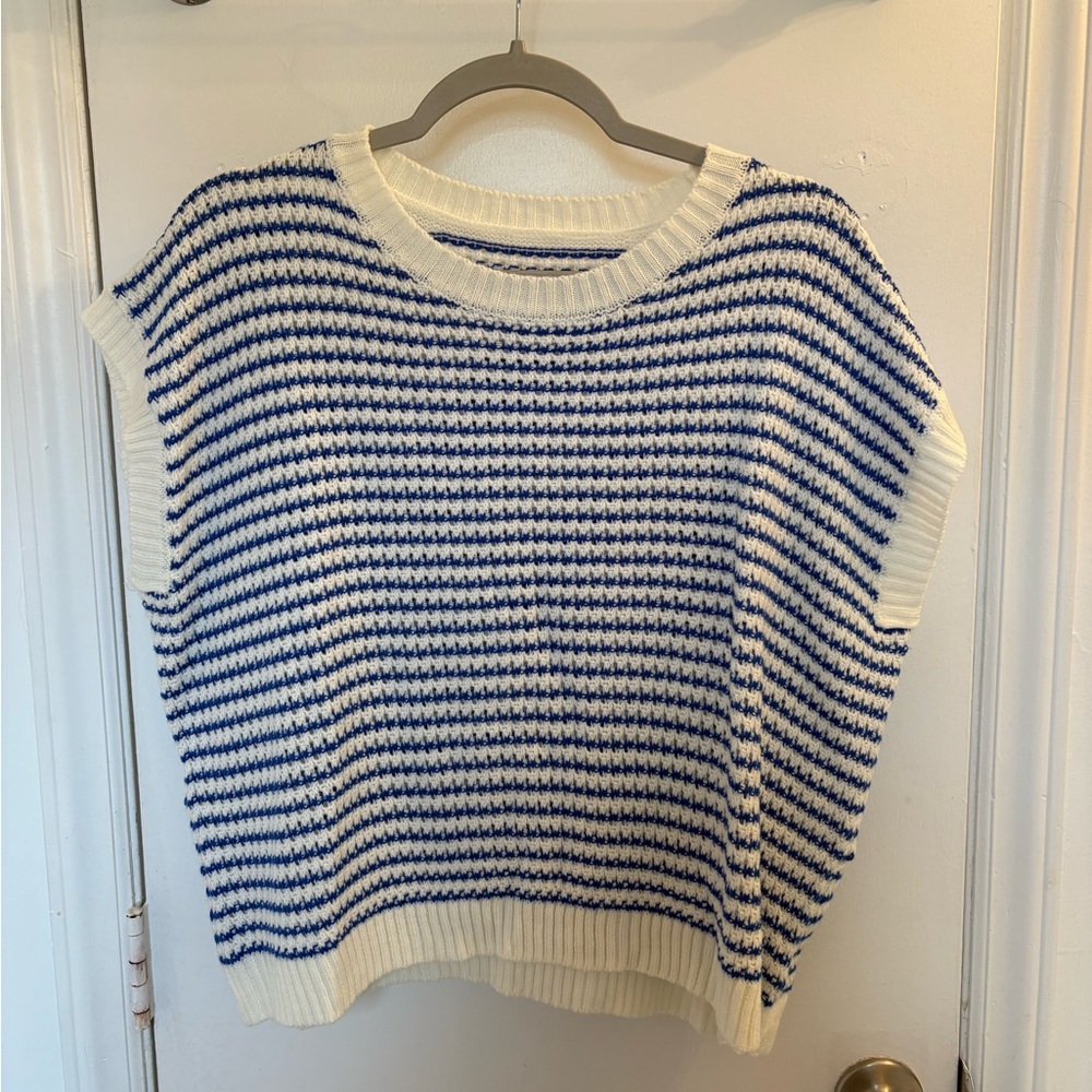 Striped Blue and White Knit Sweater